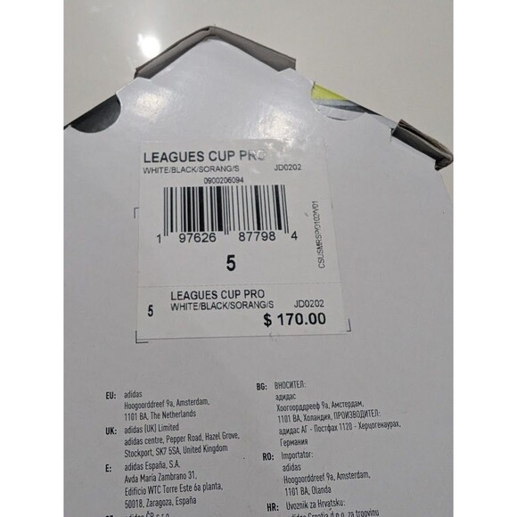 NEW adidas Soccer Leagues Cup 25 Pro Ball White Black Orange Yellow Sz 5 JD0202 - Picture 5 of 7